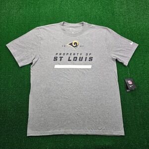 St Louis Rams Tshirt Mens XL Gray NFL Team Apparel Football Nike Dri Fit